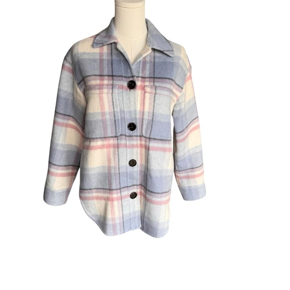 Rails - Connie Oversized Shacket in Junean Plaid Wool Blend Sz XXS - Picture 5 of 10